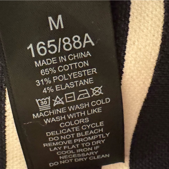 NWT Kate Spade Mainline Navy Blue and White‎ Striped Top Size Medium - Picture 11 of 12